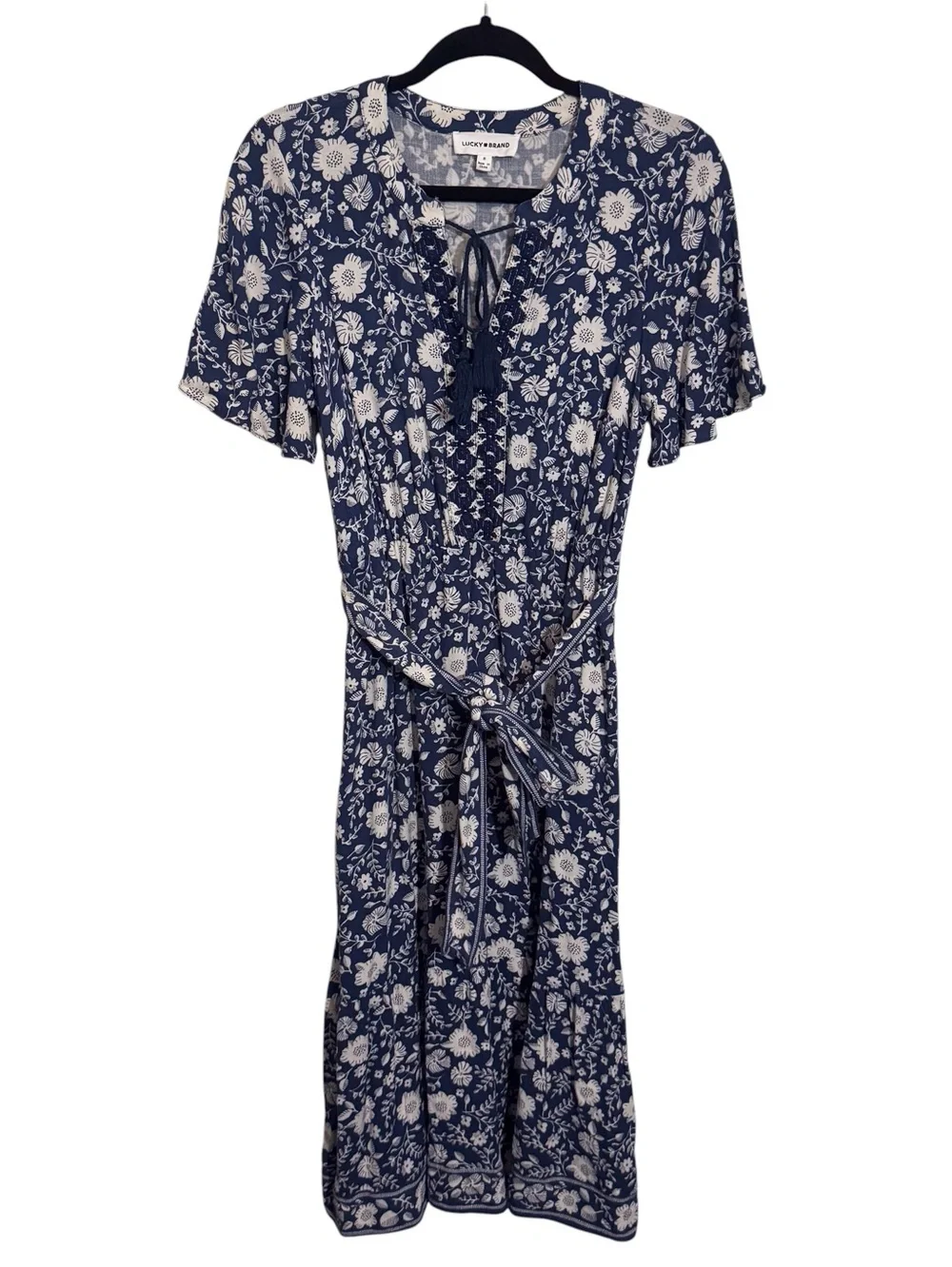 lucky brand dresses Women's day wear PRINT MIX BUTTON THROUGH MIDI